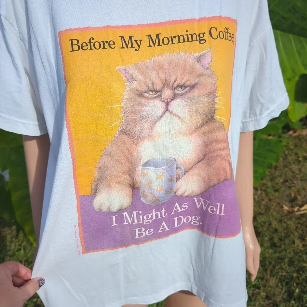 Funny Cat Shirt Before My Morning Coffee , I Might‎ As Well Be A Dog